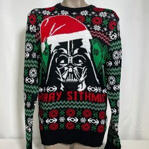 Star Wars Darth Vader Merry Sithmas Ugly Christmas Black Sweater Women's SMALL